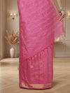 Gilded Hue Kota Silk Zari Stripe Saree Pink