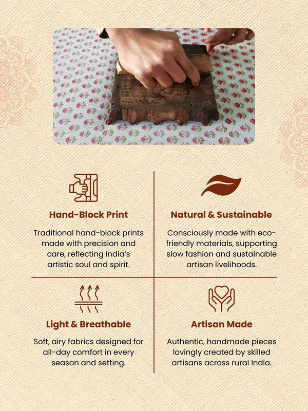 Blockprinted Fashionable Cotton Jacket Brown