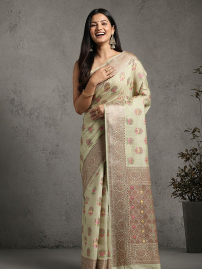 Shop Online Silkmark Certified Banarasi Muga Tussar Saree