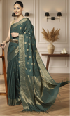 Luminous Banarasi Silk Jaquard Dark Green Saree