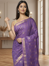 Gilded Hue Kota Silk Zari Stripe Saree Purple