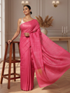 Silkmark Ghicha Tussar Eclipsing Pink Saree