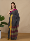 Handloom Mark Patteda Anchu Classic Black Cotton Saree