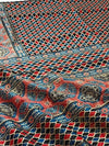 Indiehaat | Chanderi Silk Ajrakh Print Saree Multicolor