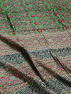 Indiehaat | Chanderi Silk Ajrakh Print Saree Green