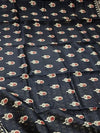 Indiehaat | Chanderi Silk Ajrakh Print Saree Black