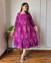 Indiehaat | Blockprinted Cotton Long Dress Pink