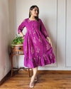 Indiehaat | Blockprinted Cotton Long Dress Pink