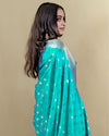 Indiehaat | Banarasi Georgette Silk Saree Blue
