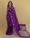 Indiehaat | Banarasi Brocade Organza Silk Saree Purple