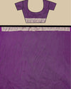 Indiehaat | Banarasi Brocade Organza Silk Saree Purple