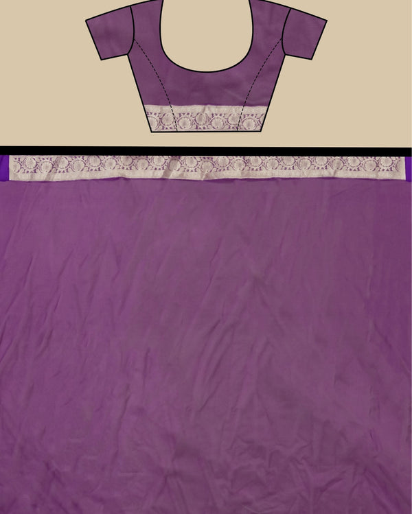 Indiehaat | Banarasi Brocade Organza Silk Saree Purple