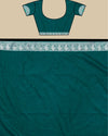 Indiehaat | Banarasi Brocade Raw Mango Silk Saree Green