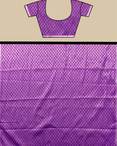 Indiehaat | Banarasi Brocade Raw Mango Silk Saree Purple