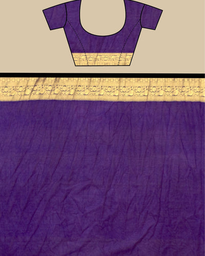 Indiehaat | Zari Banarasi Tissue Semi Silk Saree Violet