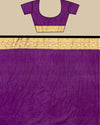 Indiehaat | Zari Banarasi Tissue Semi Silk Saree Purple