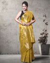 Indiehaat | Zari Banarasi Tissue Semi Silk Saree Yellow