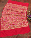 Indiehaat | Banarasi Lichi Silk Brocade Dupatta Red