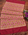 Indiehaat | Banarasi Lichi Silk Brocade Dupatta Maroon