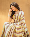 Indiehaat | Hand Dyed Linen Saree Beige