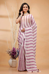 Indiehaat | Hand Dyed Linen Saree Pink
