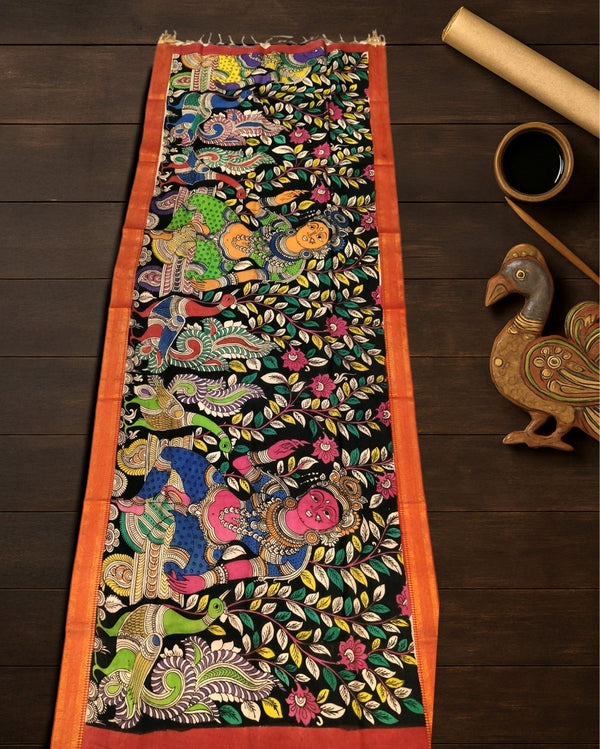 Indiehaat | Mangalagiri Handpainted Dupatta Multicolor