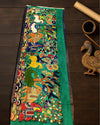 Indiehaat | Mangalagiri Handpainted Dupatta Green