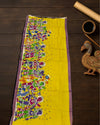 Indiehaat | Mangalagiri Handpainted Dupatta Yellow