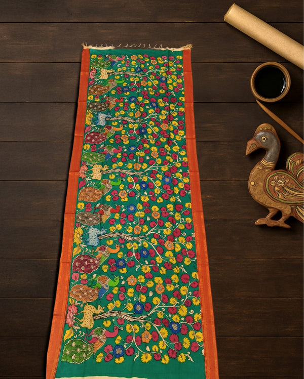 Indiehaat | Mangalagiri Handpainted Dupatta Multicolor