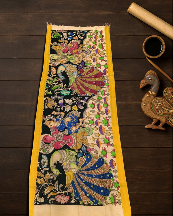 Indiehaat | Mangalagiri Handpainted Dupatta Multicolor