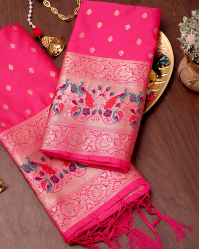 Indiehaat | Banarasi Lichi Silk Brocade Pink Suit