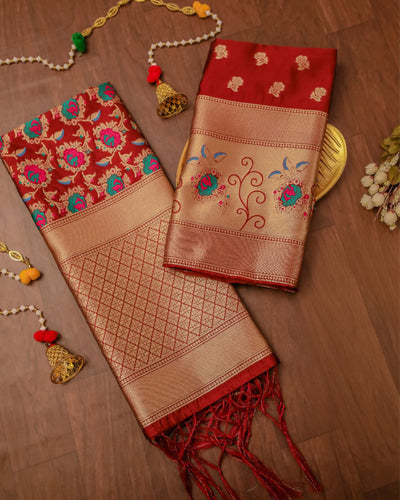 Indiehaat | Banarasi Lichi Silk Brocade Weaving Suit Brown