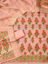 Indiehaat | Banarasi Cotton Banarasi Brocade Suit Peach