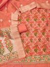 Indiehaat | Banarasi Cotton Banarasi Brocade Suit Peach