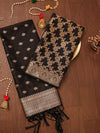 Indiehaat | Banarasi Silk Brocade Dupatta Black