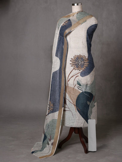 Indiehaat | Brocade Weaving Linen Suit Beige