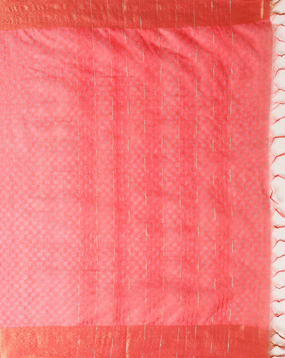 Indiehaat | Dupion Silk Hand Dyed Saree Red