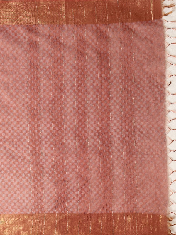 Indiehaat | Hand Dyed Dupion Silk Saree Brown