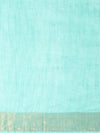 Indiehaat | Hand Dyed Kota Silk Dupion Stripe Saree Blue