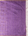Indiehaat | Kota Silk Hand Dyed Zar Stripe Saree Purple