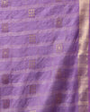 Indiehaat | Kota Silk Hand Dyed Zar Stripe Saree Purple