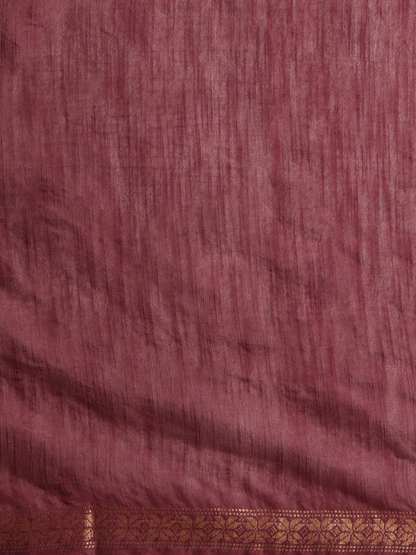 Indiehaat | Hand Dyed Kota Silk Zari Striped Saree Brown