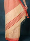 Indiehaat | Kota Silk Hand Dyed Temple Border Saree Beige