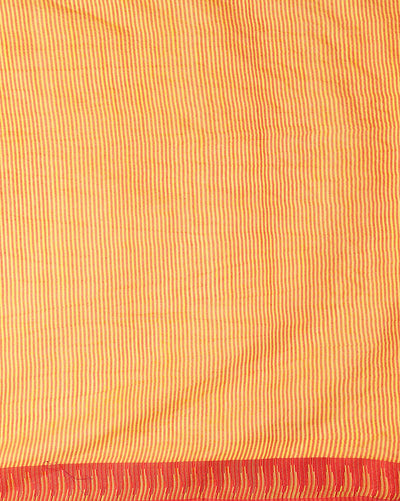 Indiehaat | Kota Silk Hand Dyed Temple Border Saree Yellow