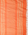 Indiehaat | Kota Silk Hand Dyed Temple Border Saree Orange
