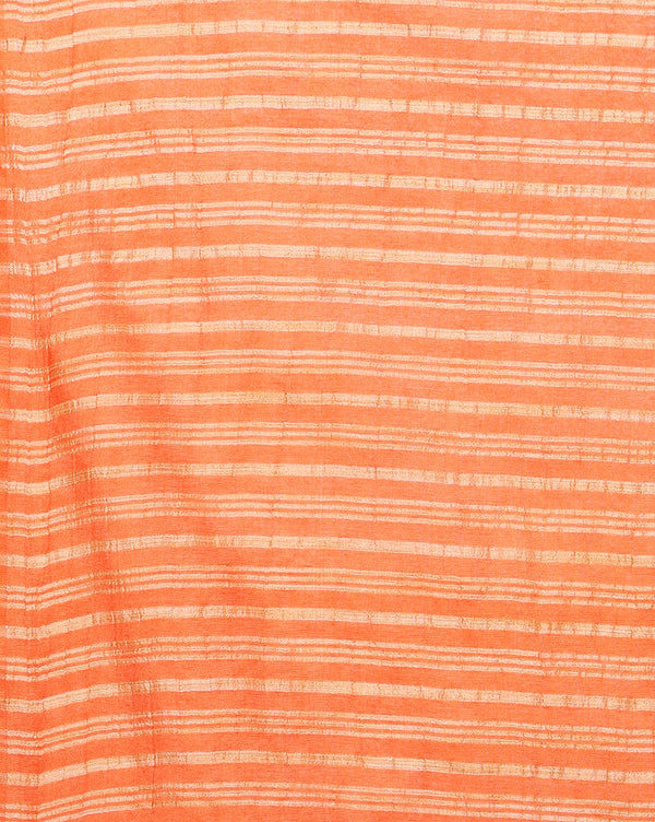 Indiehaat | Kota Silk Hand Dyed Temple Border Saree Orange