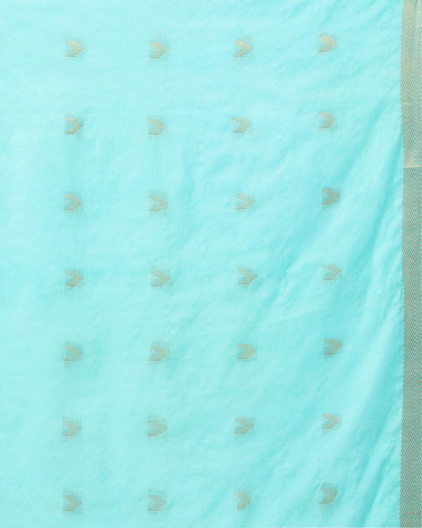 Indiehaat | Kota Silk Hand Dyed Jacquard Saree Blue