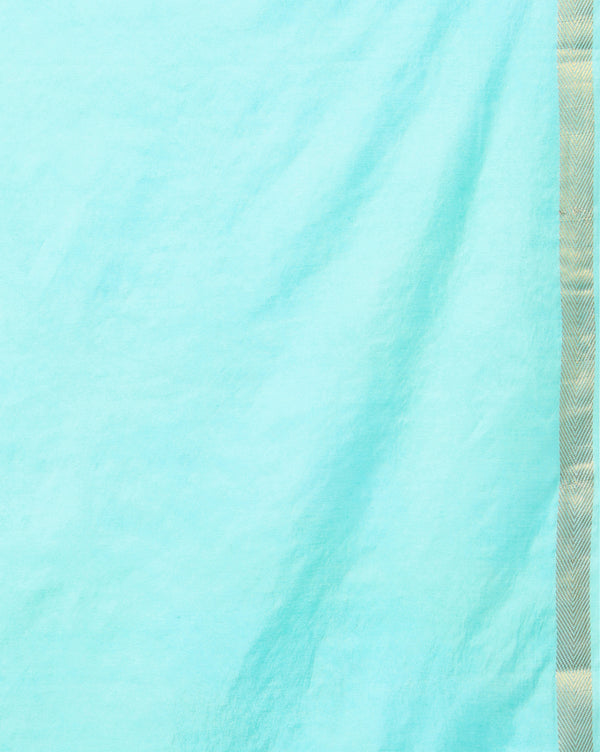 Indiehaat | Kota Silk Hand Dyed Jacquard Saree Blue