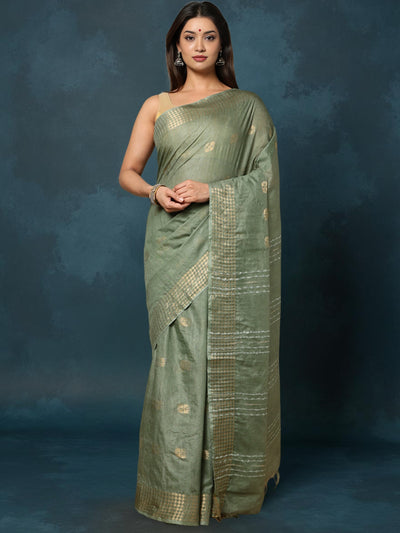 Indiehaat | Kota Silk Hand Dyed Kantha Saree Red