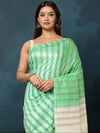 Indiehaat | Kota Silk Hand Dyed Kantha Saree Green
